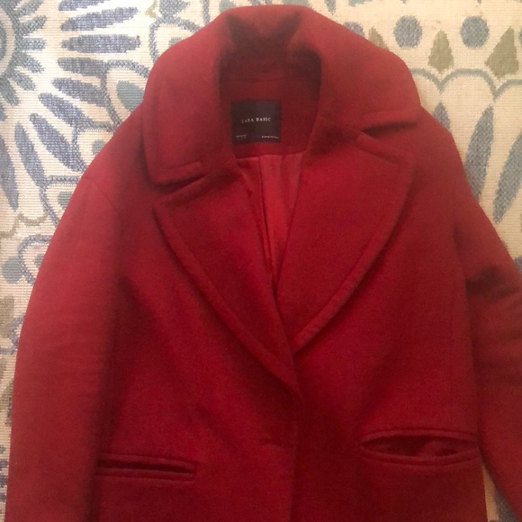 Zara Jackets & Blazers - Zara Wide Collar, single button, Wool Blend Coat L